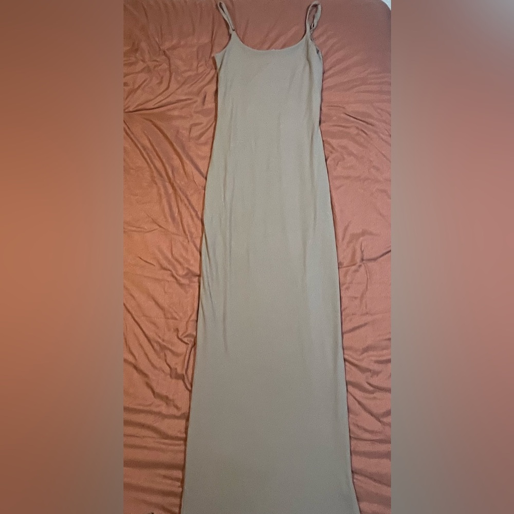 Elegant Tan Maxi Dress